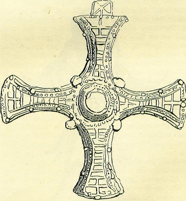 Golden cross worn by St. Cuthbert, and found on his body