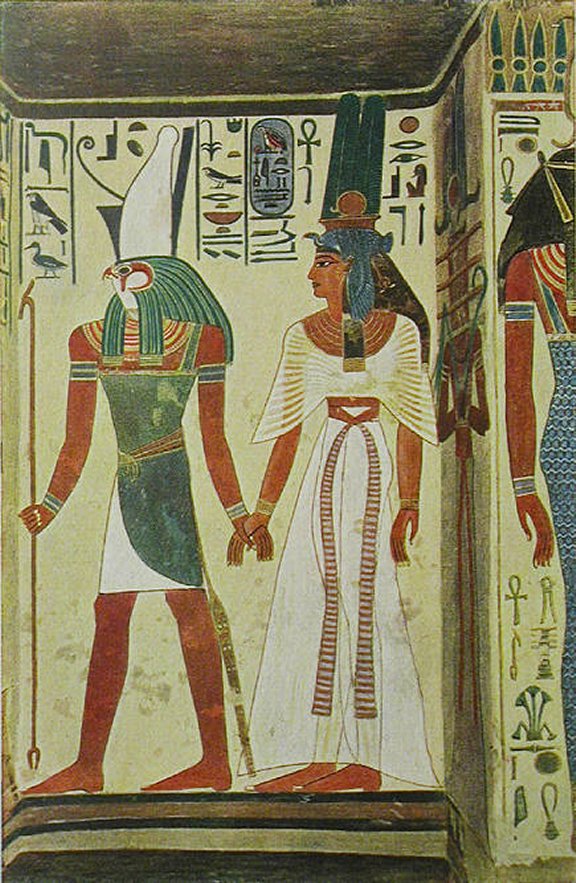 Horus Leads Queen Nefertari To Harmachis