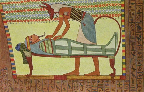 The embodiment of the body of Sen-Nezem by the God Anubis